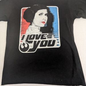 Star Wars Princess Leia Beautiful Graphic I Love You Tee Size Medium